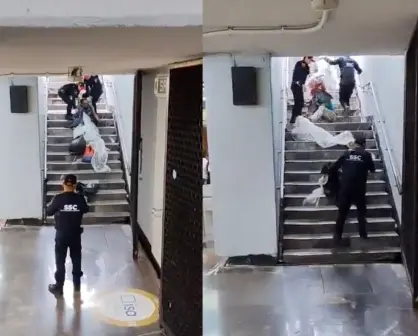 VIDEO | policías del Metro de CDMX sacan arrastrando a indigente de las instalaciones