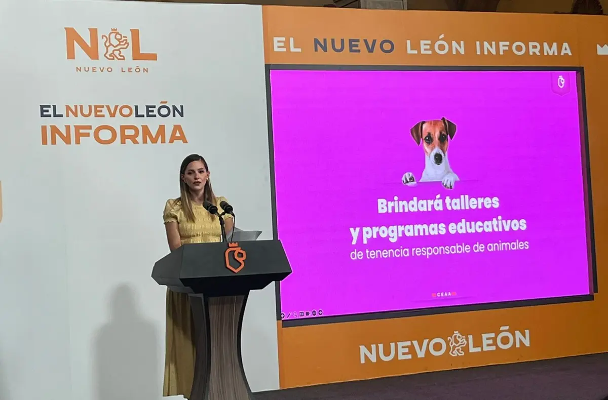 Mariana Rodríguez, Titular de Amar a Nuevo León anunció el Centro Estatal de Atención Animal. Foto: Rosy Sandoval