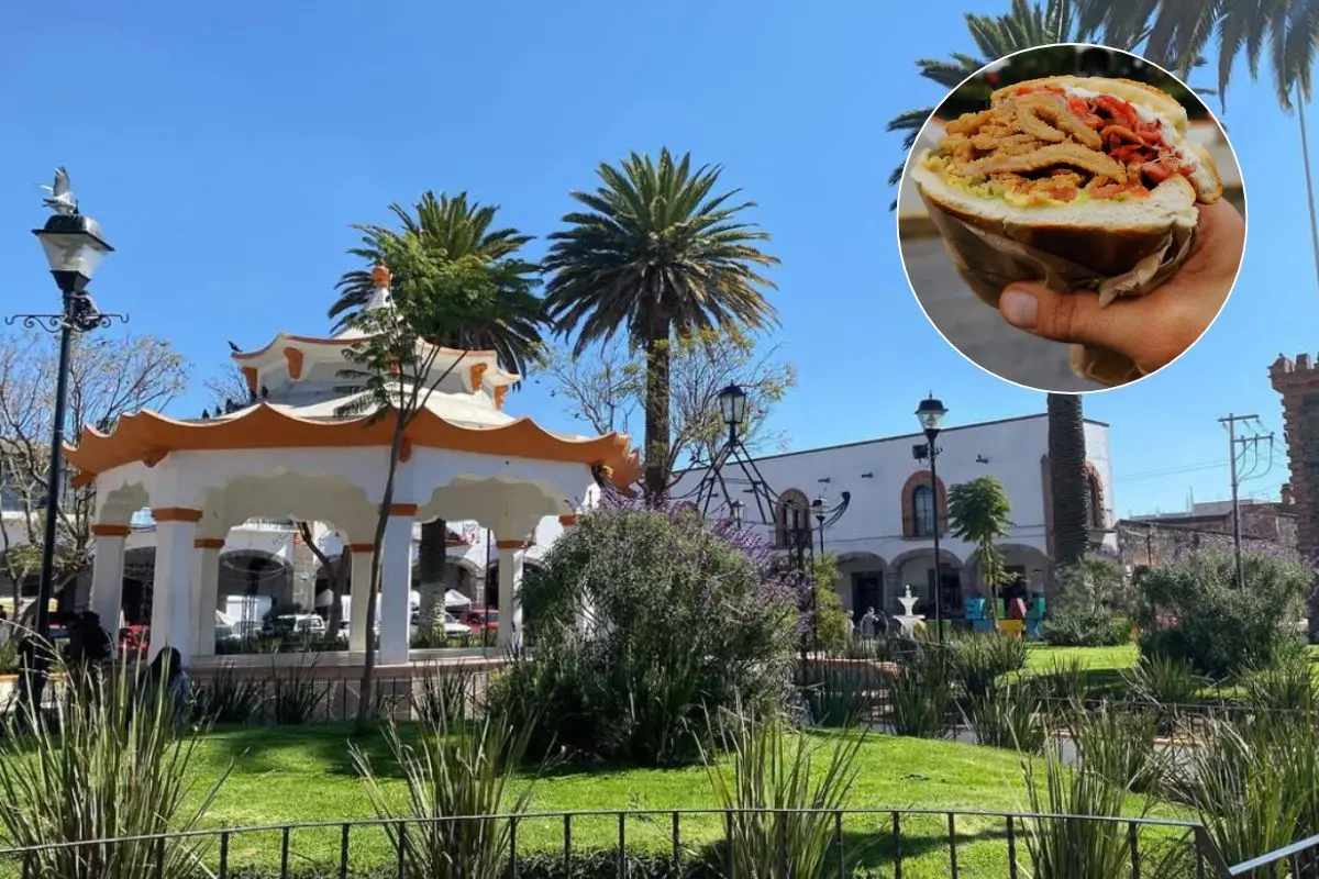 Kiosco del Centro Histórico de Villa de Tezontepec, torta gigante de Villa de Tezontepec. Foto: IG: (@turismo.villa) | Canva