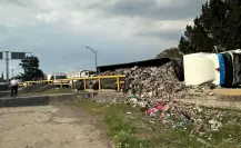 Vuelca tráiler con varias toneladas de basura en la alcaldía Venustiano Carranza en CDMX