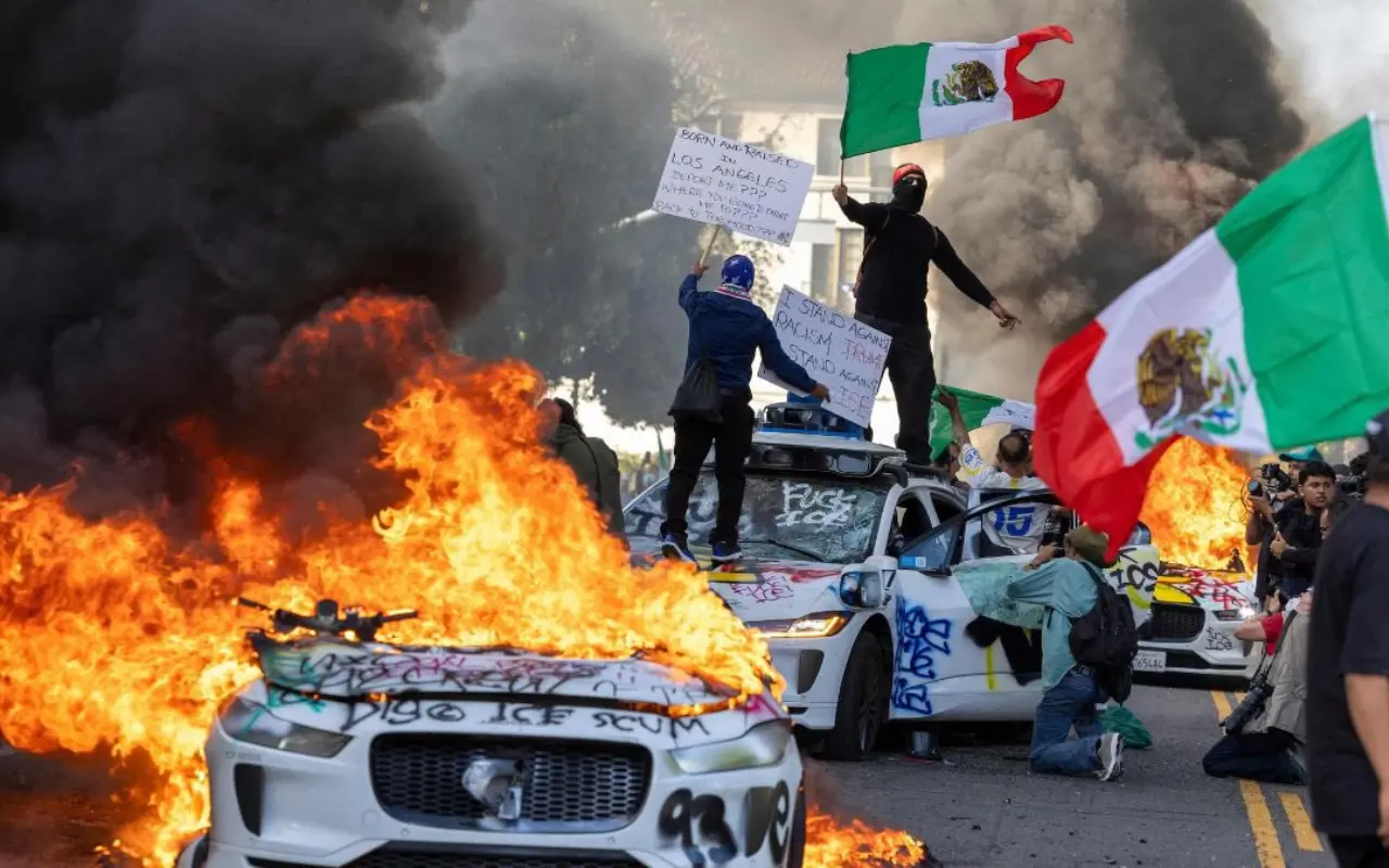 Protestas en Los Ángeles. Foto: X (@nicksortor)