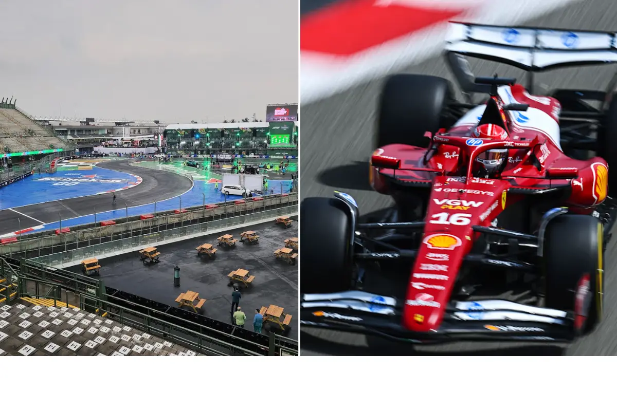 Autódromo Hermanos Rodríguez y auto de F1. Foto: www.formula1.com | Canva