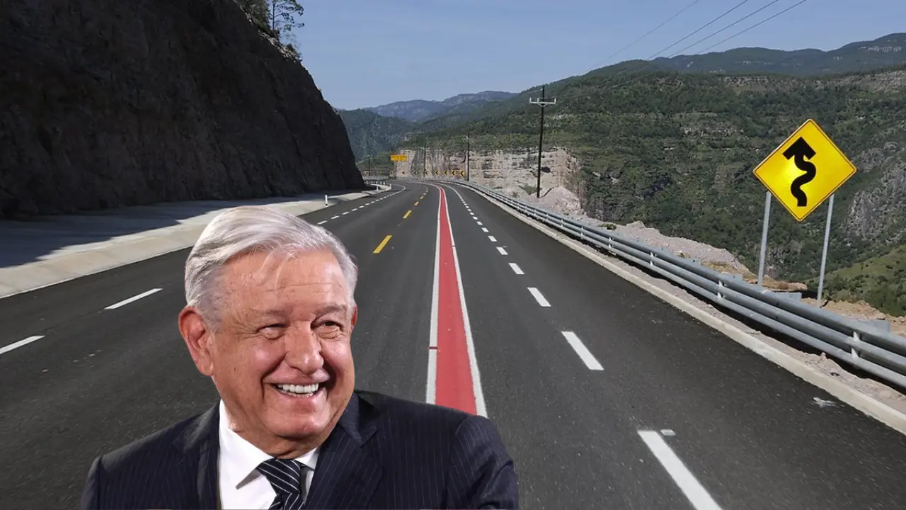 La carretera más cara del mundo está en Durango, dijo AMLO. Foto: Especial.