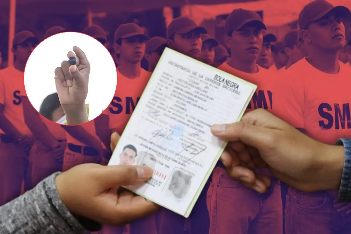 Bola negra en cartilla militar Foto: Canva