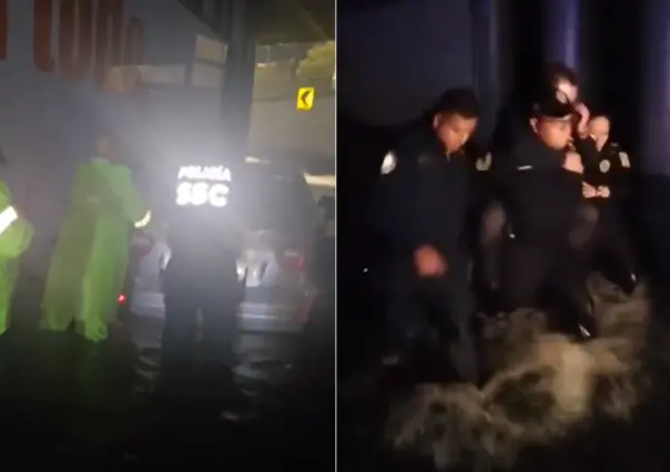 VIDEO | Lluvias en CDMX dejan atrapado a un hombre en su auto, así fue rescatado en Reforma