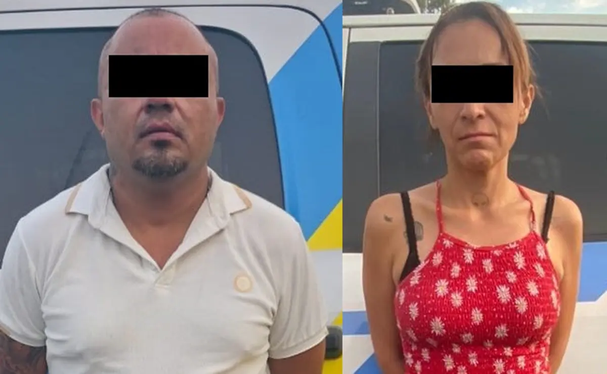 Los detenidos fueron identificados como Jhair Salomón N, de 41 años, y Yaneth Agustina N, de 36. Foto: Secretaría de Seguridad de Monterrey