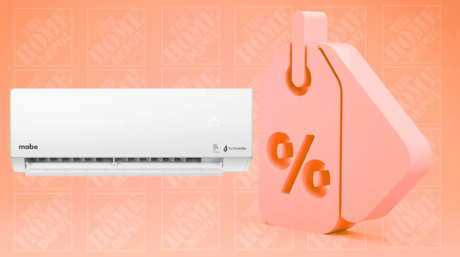 The Home Depot tiene este mini split Mabe con 4 mil pesos de descuento. Foto: Canva | The Home Depot.