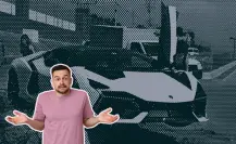 ¡Choque millonario! Lujoso Lamborghini termina sobre camellón central en Allende
