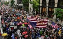 Marchan en EE.UU. durante el “No Kings Day” contra Donald Trump