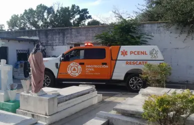 Atienden reporte por caída de persona en panteón de la zona sur de Monterrey
