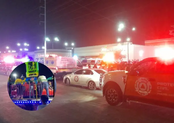 Cae juego mecánico en feria de El Carmen, Nuevo León; reportan varios heridos