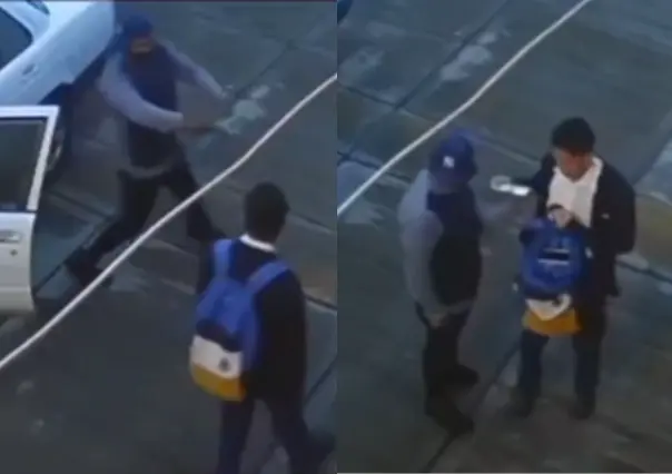 VIDEO | Así fue el asalto a un estudiante en Chimalhuacán; el ladrón lo sorprende desde un auto