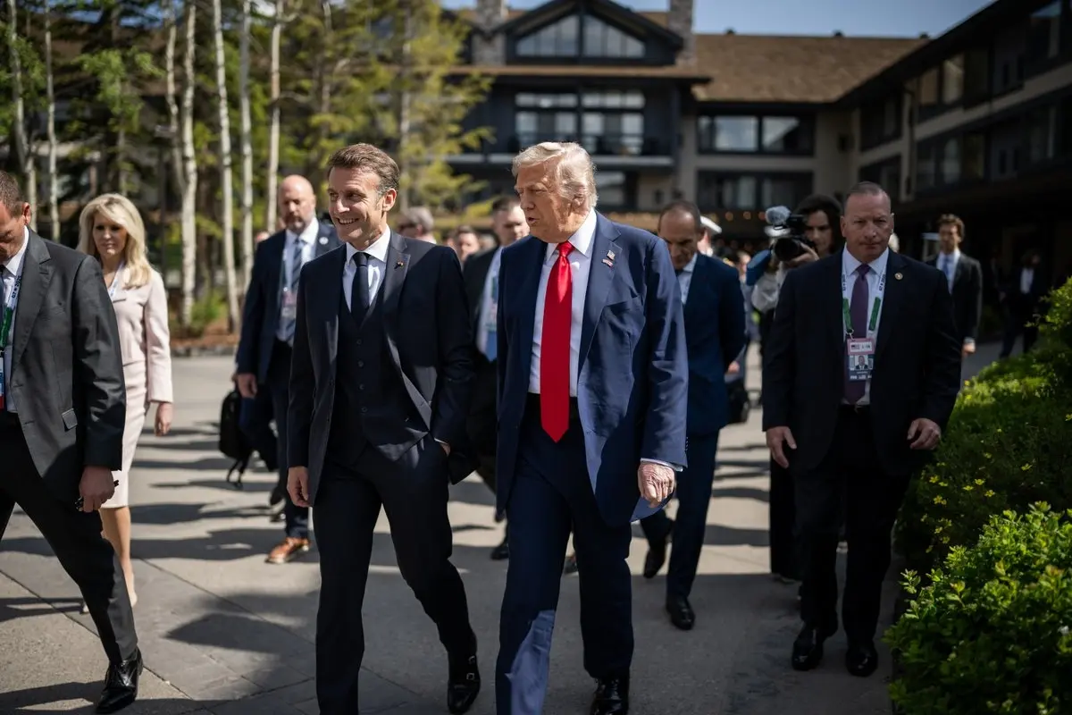 Emmanuel Macron y Donald Trump en la Cumbre de Líderes del G7 Foto: X(Twitter) @WhiteHouse