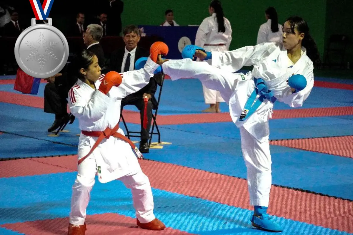 La karateca Valeria Arce Geraldo llegó a la final: se le fue el oro, pero gana un destacado resultado para Baja California Sur. Foto: Insude | Canva.