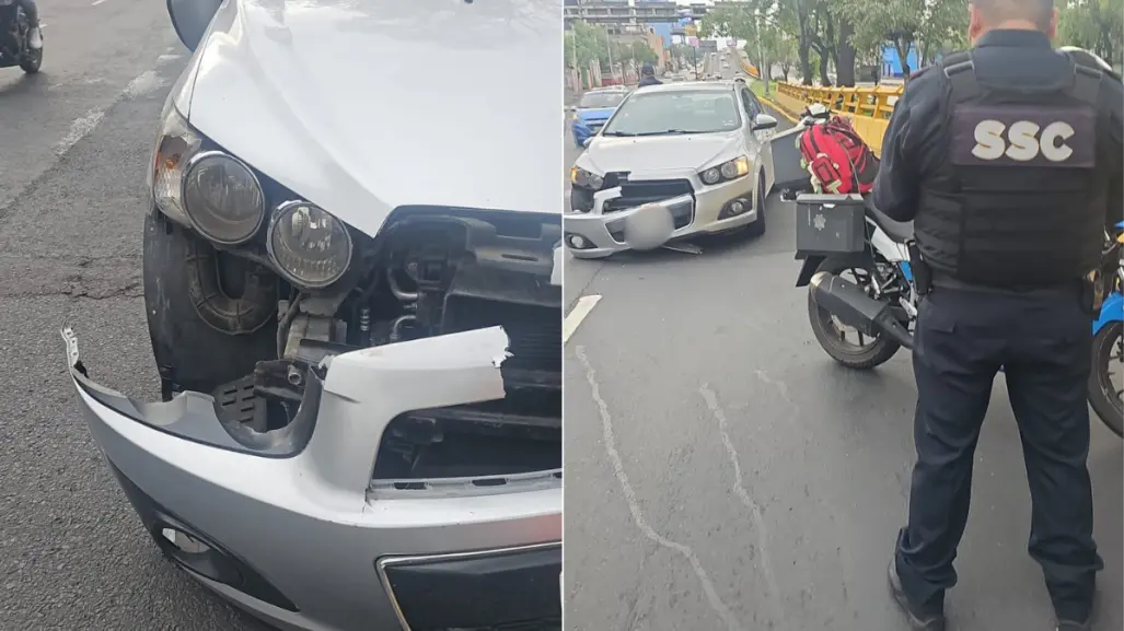Motociclista de CDMX resulta lesionado tras accidente en Circuito Interior e Insurgentes