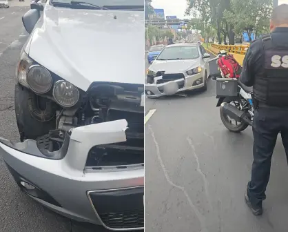 Motociclista de CDMX resulta lesionado tras accidente en Circuito Interior e Insurgentes