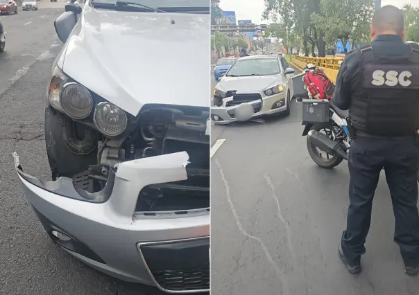 Motociclista de CDMX resulta lesionado tras accidente en Circuito Interior e Insurgentes