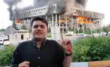 VIDEO | Captan en vivo la caída de un misil israelí durante noticiero en Irán
