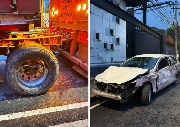 Tráiler de doble remolque provoca choque múltiple en Avenida Constituyentes de CDMX