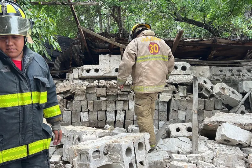 La estructura se vino abajo sin que se reportaran personas lesionadas. Foto: Axel Hassel