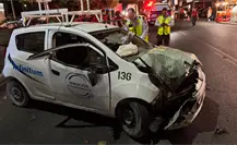 Conductor ebrio sufre volcadura tras dormitar en avenida Ruiz Cortines