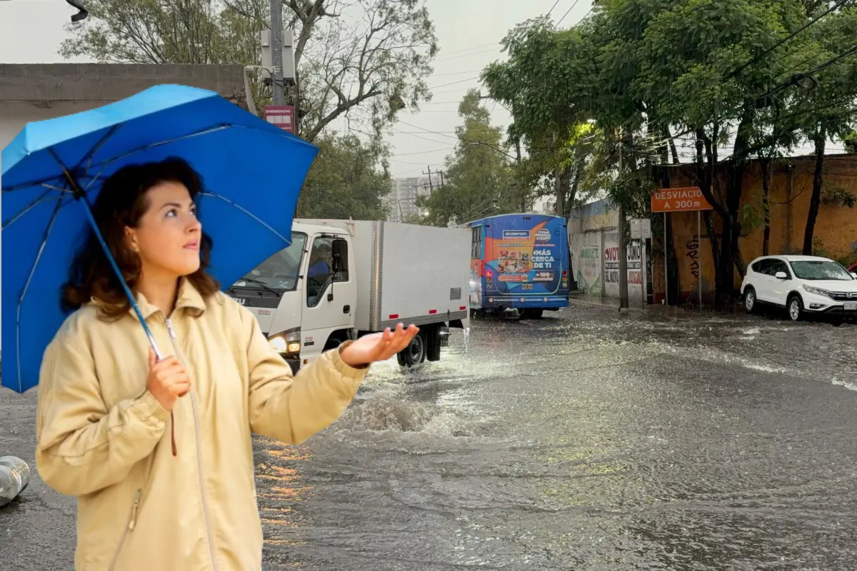 Lluvia en Álvaro Obregón. Foto: Luis Antonio Alfaro y Canva