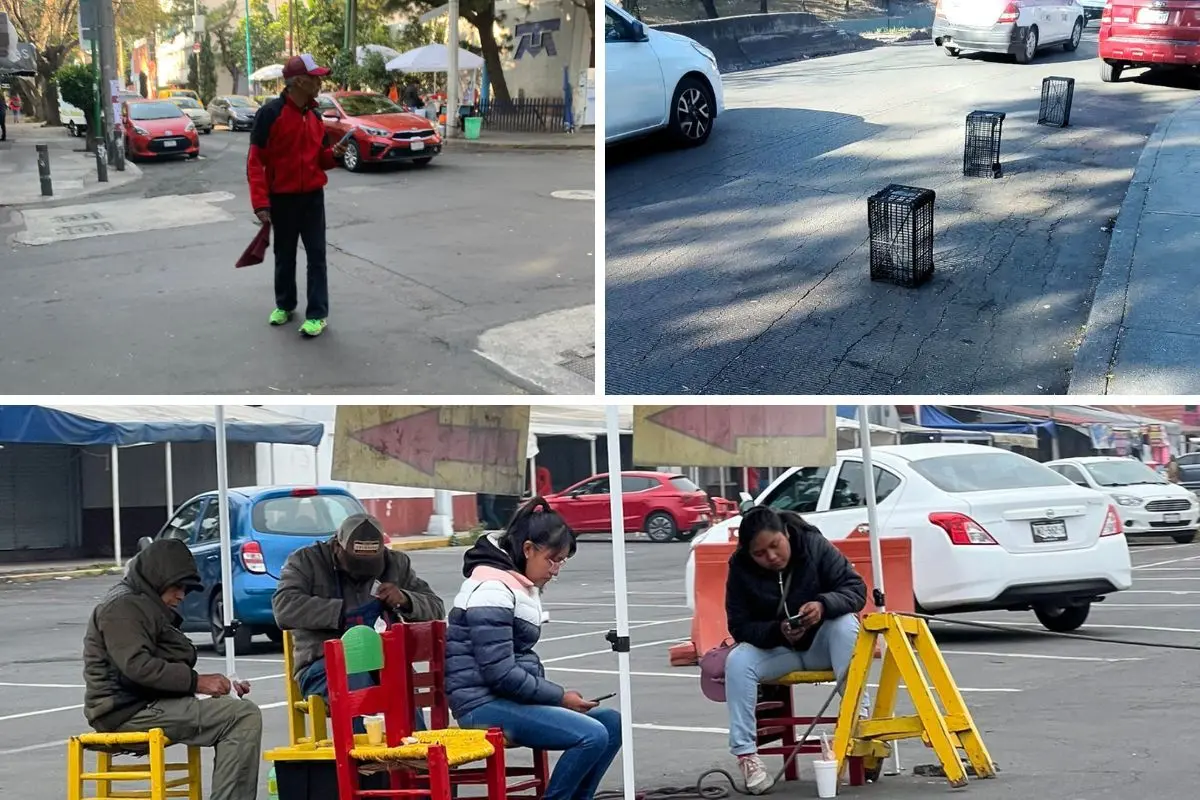 Franeleros en CDMX. Foto: X (@CDMXDenunciaC) | Canva