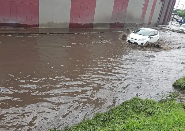Encharcamiento colapsa la circulación en la Central de Abasto de CDMX tras intensas lluvias