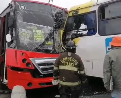 Otro choque de autobuses en Toluca; segundo accidente en menos de 24 horas