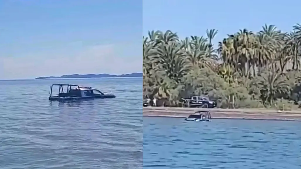 Patrulla de Loreto termina en el agua por un presunto descuido al estacionarse