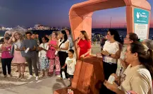 Milena Quiroga inaugura bebedero en el Malecón de La Paz