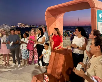 Milena Quiroga inaugura bebedero en el Malecón de La Paz