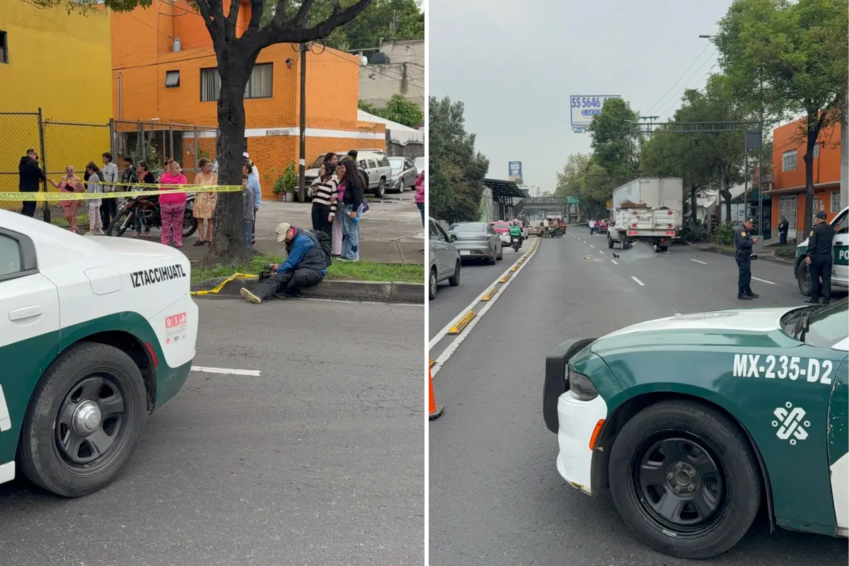 Accidente de moto en Iztacalco. Foto: Luis Antonio Alfaro
