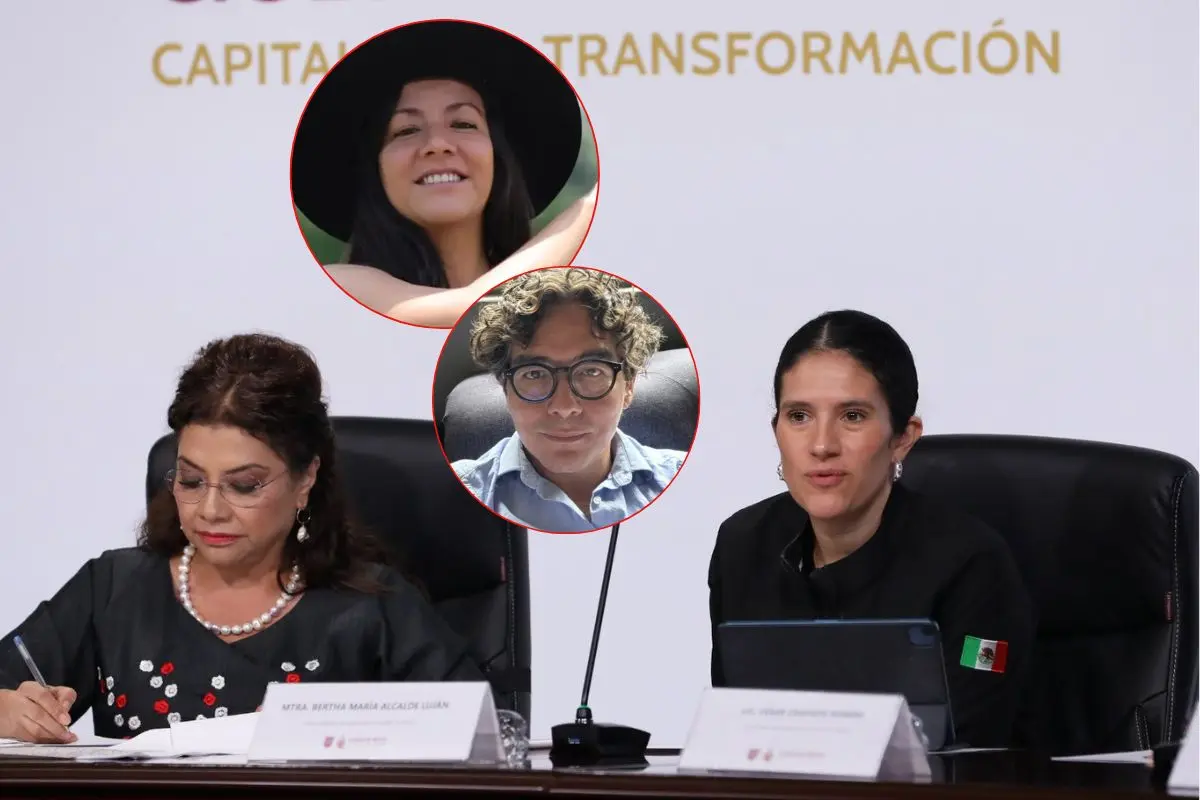 Jefa de Gobierno Clara Brugada, Fiscal General de Justicia de CDMX Bertha Alcalde, Ximena Guzmán, José Muñoz Foto: X (@FiscaliaCDMX) | Redes sociales | Canva