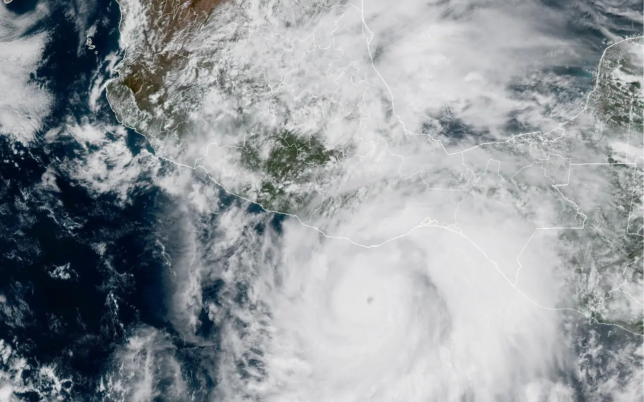 Mapa de México y huracán Erick. Foto: National Hurricane Center