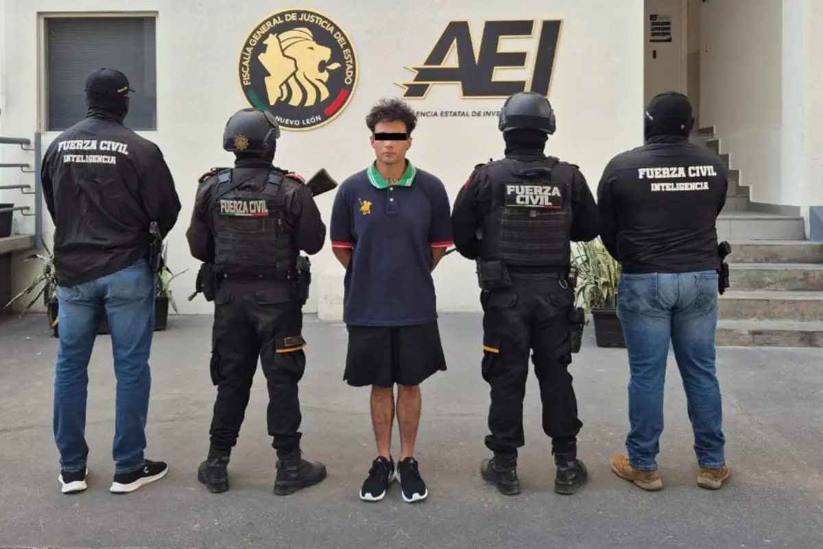 Luis N, hombre detenido en Monterrey. Foto: Fiscalía General de Justicia de Nuevo León