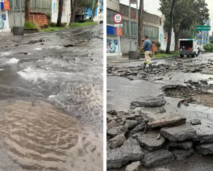 Mega fuga de agua en la Benito Juárez preocupa a vecinos de CDMX que temen cortes prolongados
