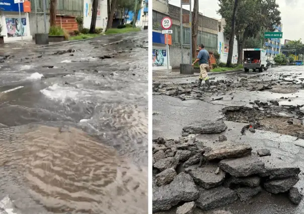 Mega fuga de agua en la Benito Juárez preocupa a vecinos de CDMX que temen cortes prolongados
