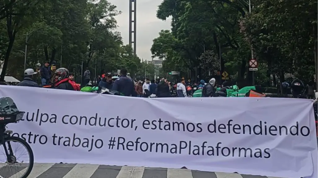 Trabajadores por aplicación protestan en Paseo de la Reforma CDMX; esto es lo que exigen