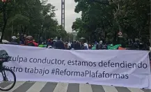 Trabajadores por aplicación protestan en Paseo de la Reforma CDMX; esto es lo que exigen