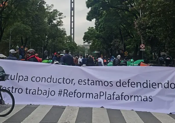 Trabajadores por aplicación protestan en Paseo de la Reforma CDMX; esto es lo que exigen