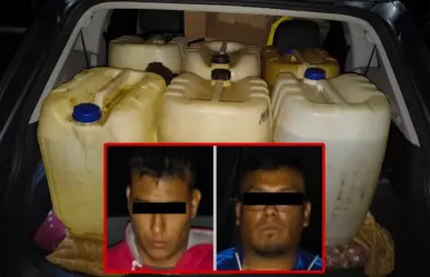 Dos personas detenidas por huachicol en Edomex; llevaban 400 litros ocultos en camioneta