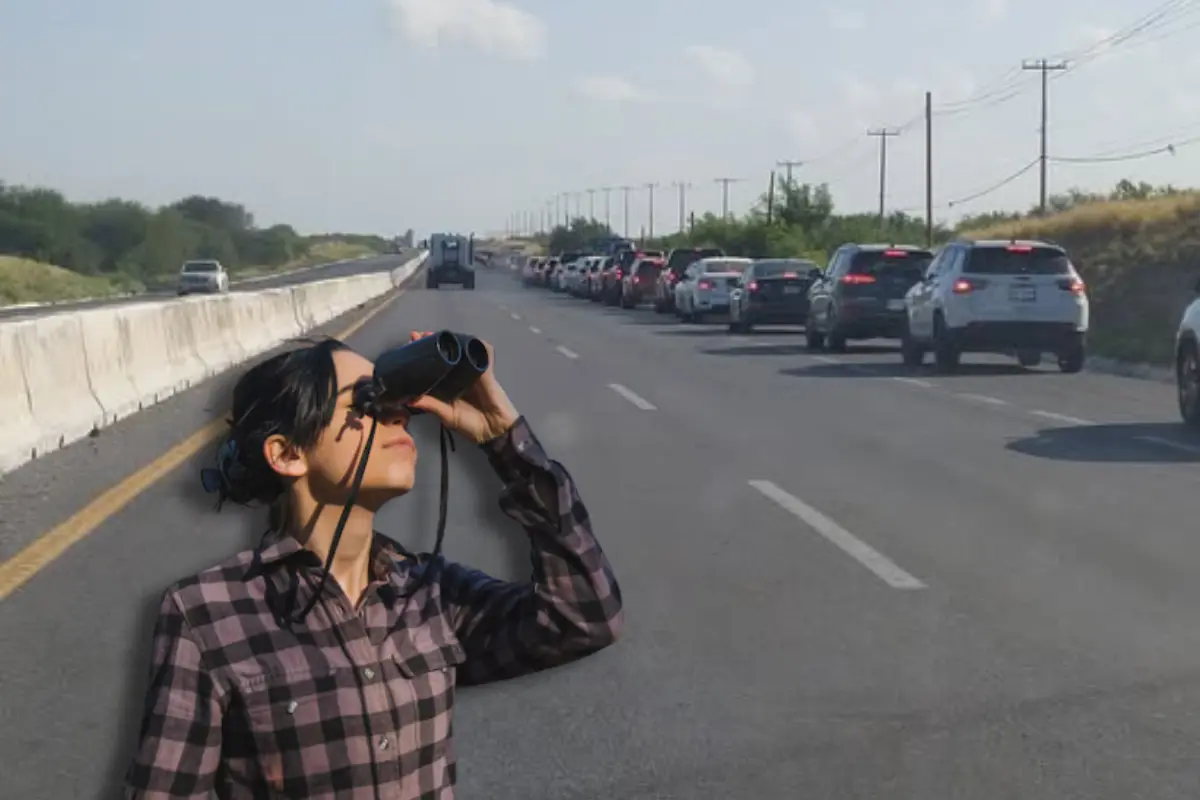 Fila para tomar el puente Anzaldúas | Foto: Perla Herrera