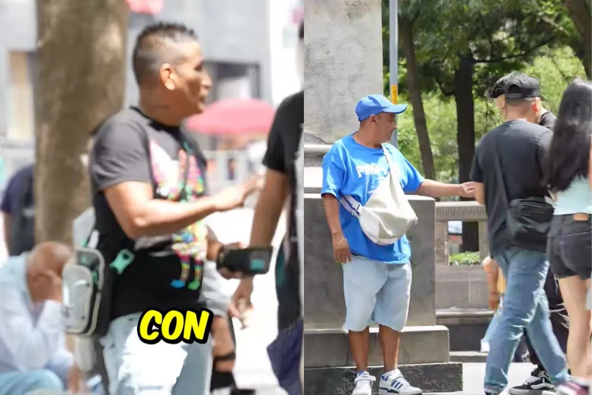 Personas que participan en el video de Eduardo Sacal. Foto: captura Tiktok (@imeduardosacal) | Canva