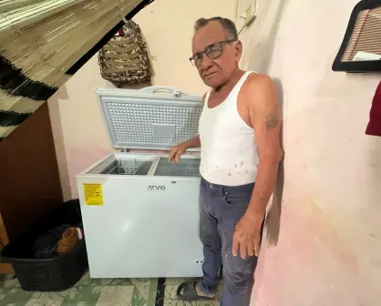 Adultos mayores piden ayuda para recuperar nevera que perdieron por apagones en Mérida