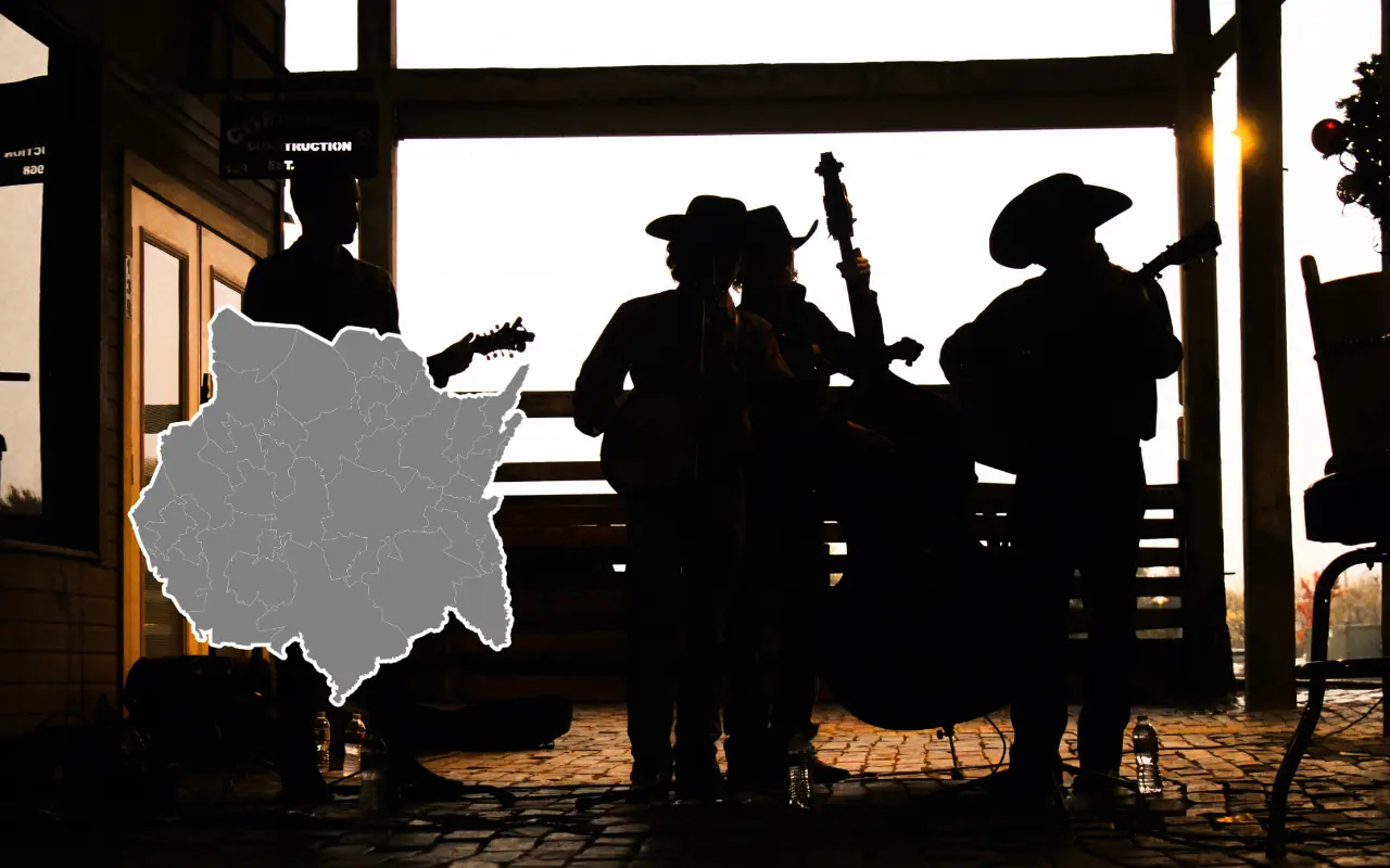 Músicos de regional mexicano y mapa de Morelos. Foto: Canva