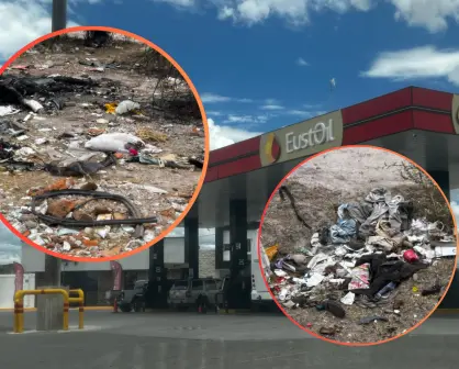 Parte trasera de gasolinera es usada como tiradero clandestino de basura en Durango
