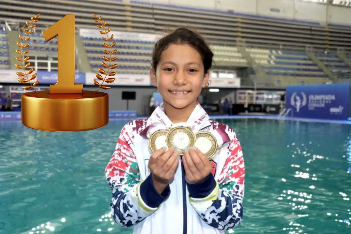 Cinthya Moreno Balderrama le aporta 3 medallas de oro a la Delegación Sudcaliforniana en la Olimpiada Nacional 2025. Foto: Insude | Canva.