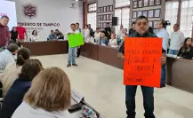 Colonos de Tampico irrumpen sesión de cabildo para manifestarse por incumplimiento en obra de CFE 