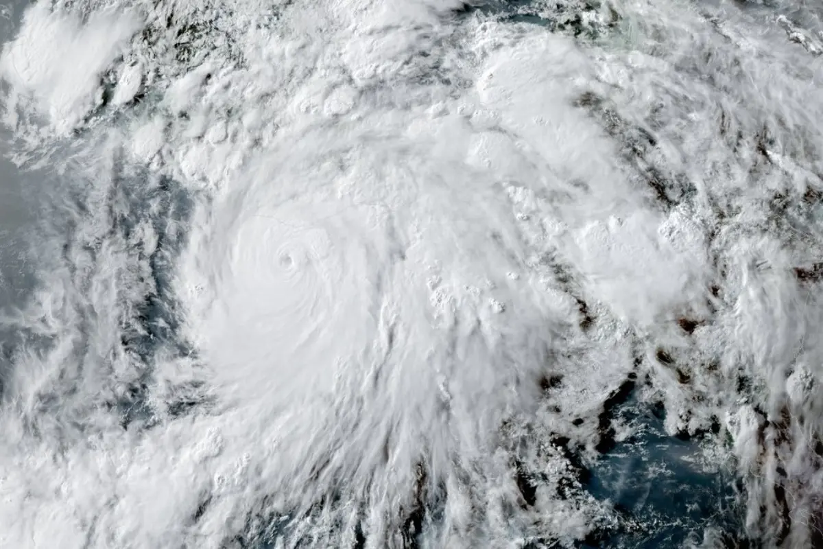 Imagen aérea del huracán Erick Foto: X(Twitter) @webcamsdemexico